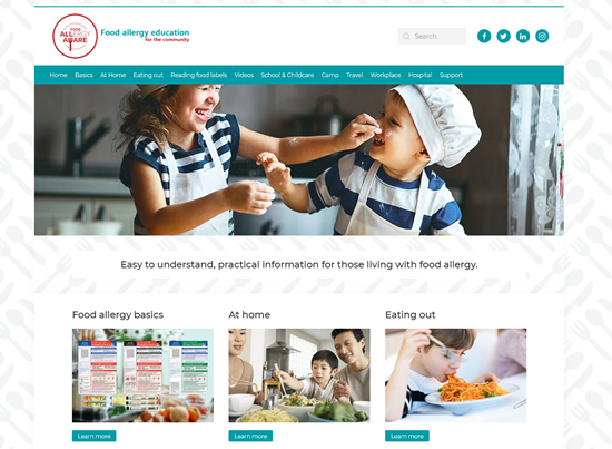 Food allergy education website